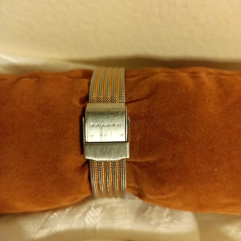 Skagen rose gold two toned women's mesh watch